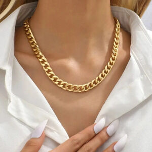 Yellow Gold Women's Minimalist Chain Necklace